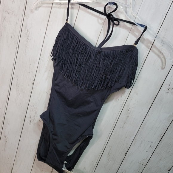 New! L*Space Sensual Black Fringe Cut out Swimsuit Women's Size 6 Monokini. - Picture 5 of 11